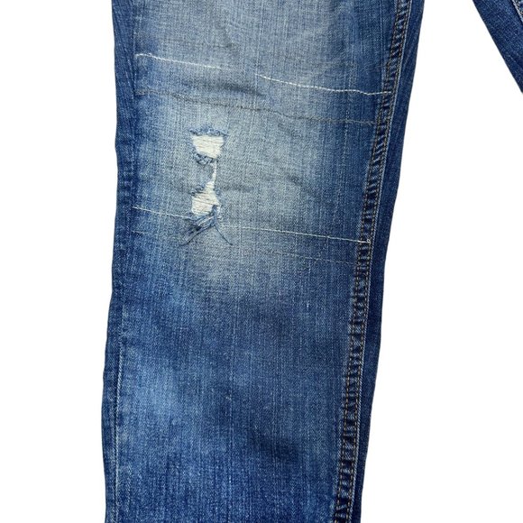 Silver Jeans Mid-Rise Girlfriend Jeans with Destruction (31/27) - Picture 5 of 14